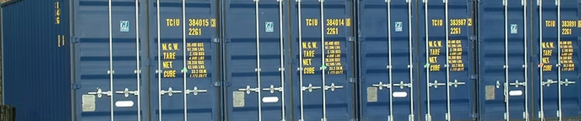 Blue storage containers at Storage Factory Wells